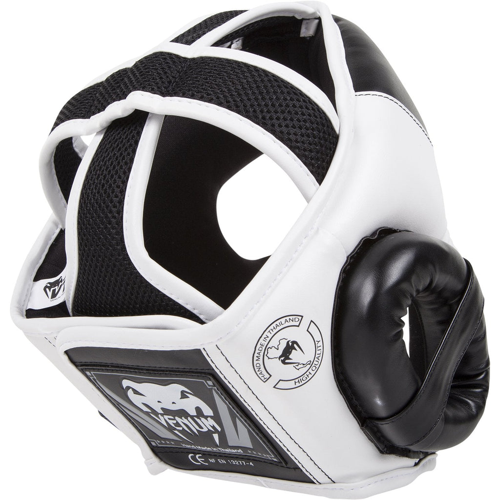 Venum Challenger 2.0 Boxing Headgear – Skintex Leather – Black/White