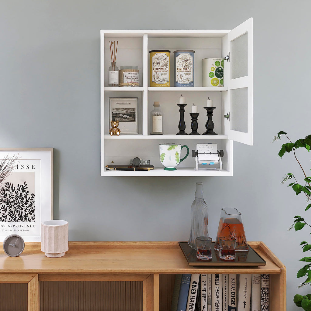 SMIBUY Bamboo Bathroom Mirror Cabinet | Wall Mounted Medicine Storage
