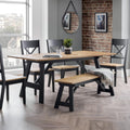 Julian Bowen Hockley Dining Table – Solid Oak Trestle Farmhouse Style