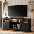 Coleshome Black TV Unit, TV Stand Cabinet with Sockets, USB and LED - image 1