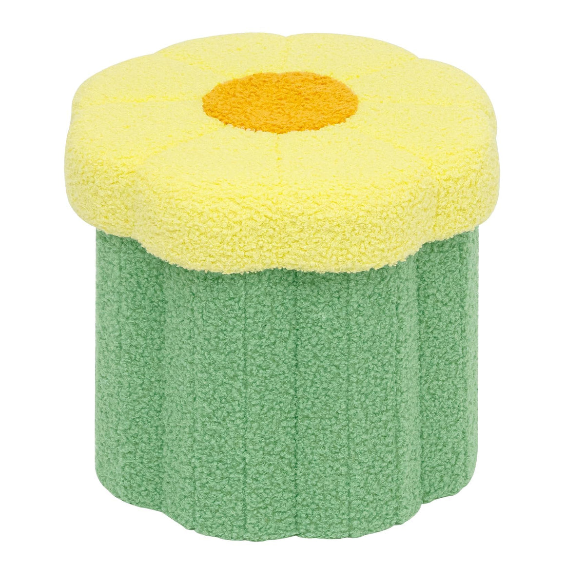 PINPLUS Small Folding Storage Ottoman with Lid, 32x32x29 cm, Green