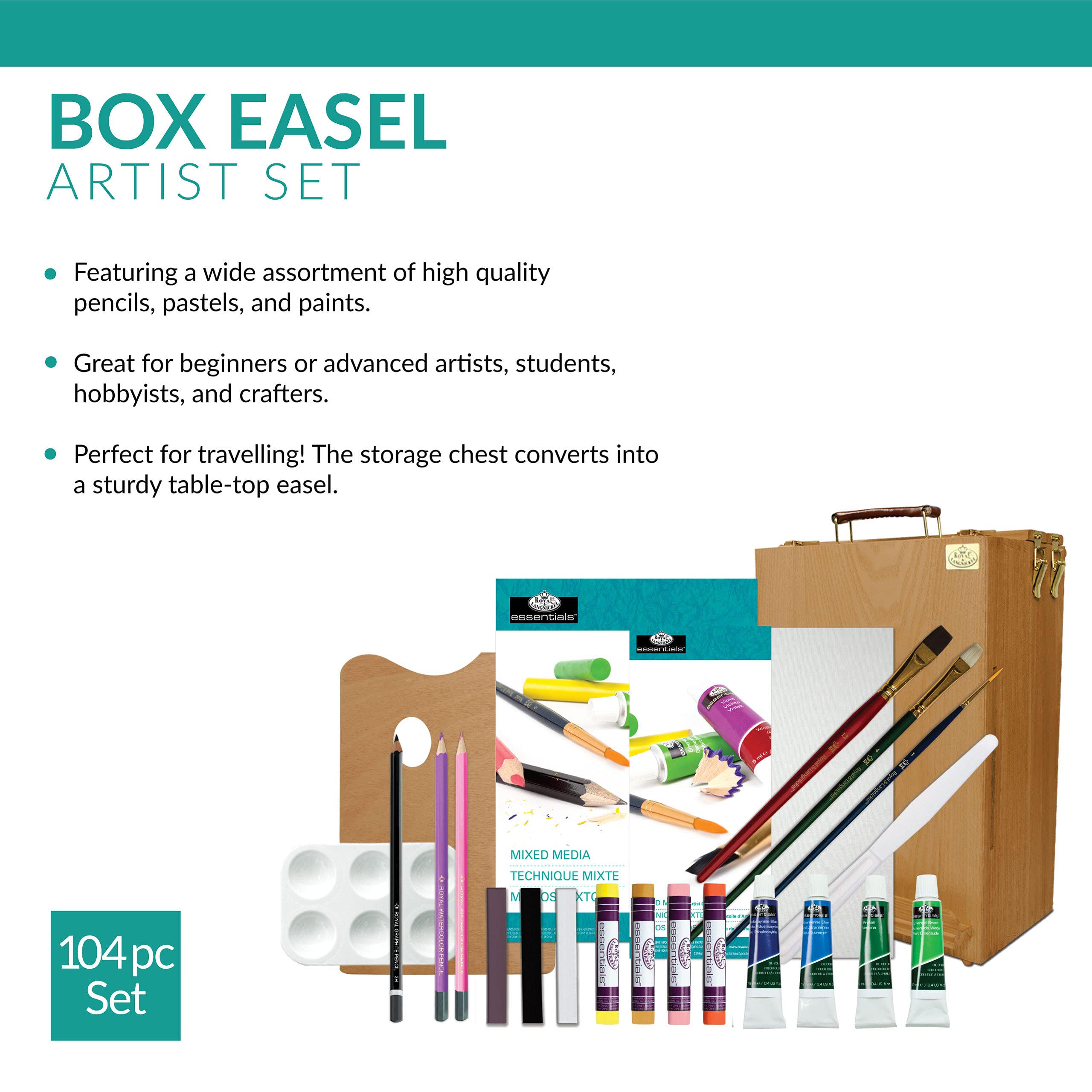 Royal & Langnickel All Media Artist Set with Portable Easel – 104 Piece