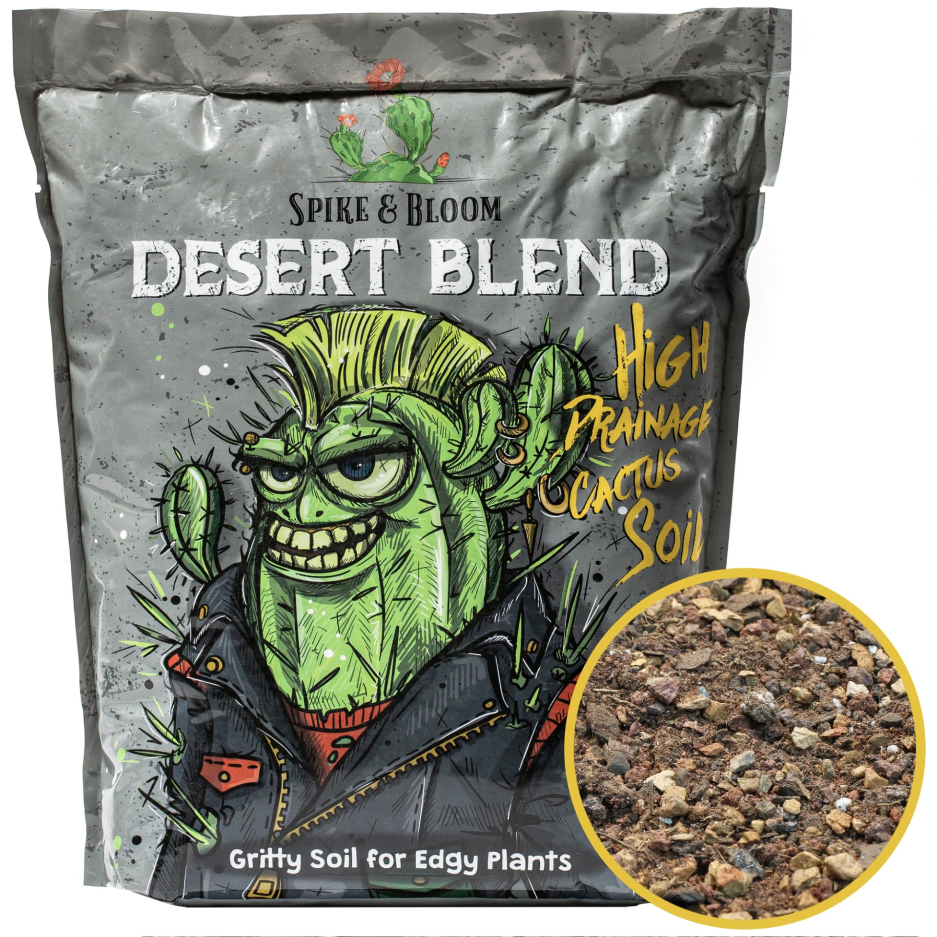 Spike and Bloom Cactus Soil Mix with Mycorrhizal Fungi - High Drainage, 8lb