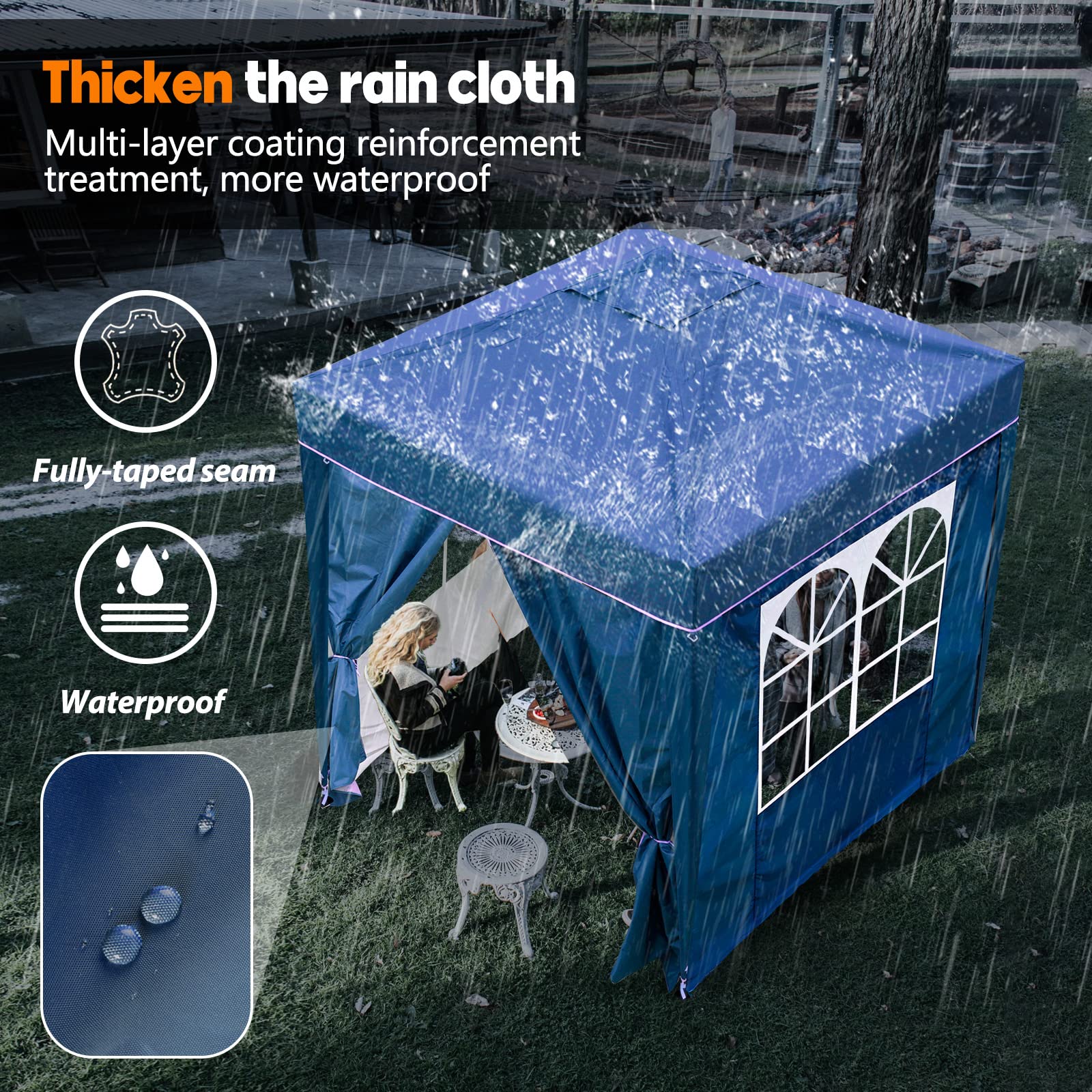 SANHENG Pop Up Gazebo | 2x2m Waterproof Outdoor Party Tent with Weights