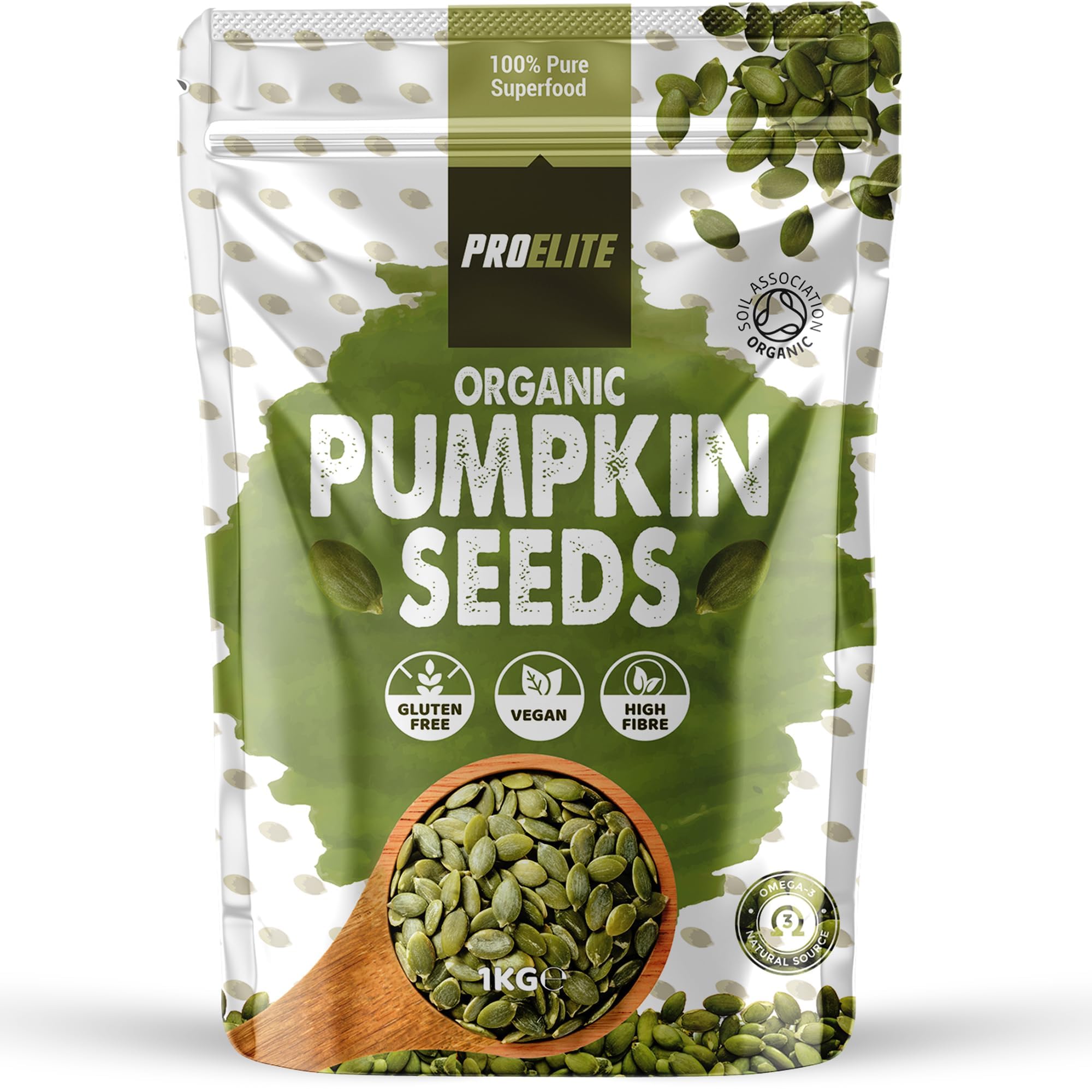 PROELITE Organic Pumpkin Seeds 1kg | Raw AA Grade Unsalted Kernels