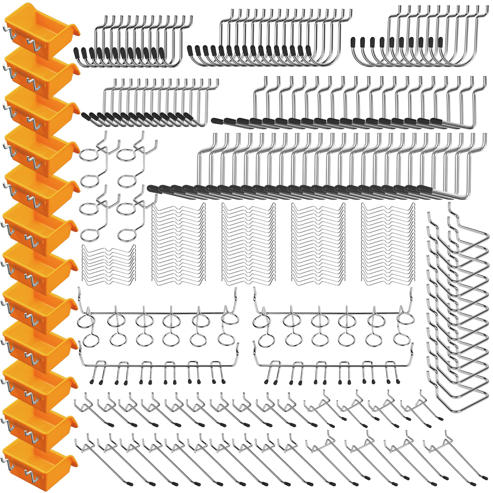 ELEAD 260 Piece Pegboard Hooks & Bins Organizer for 1/8 & 1/4 Inch Boards