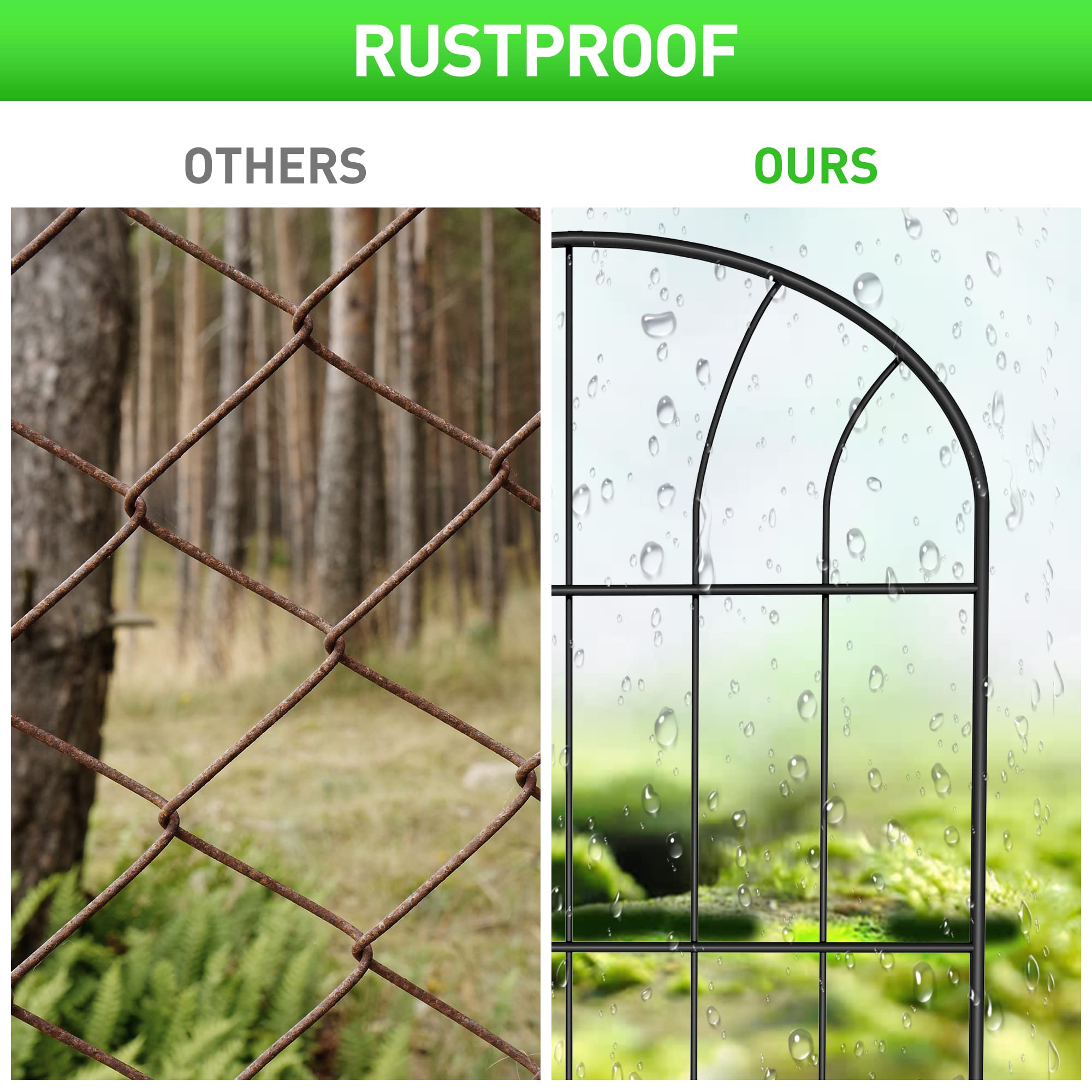 Jolof Store Decorative Garden Fence – 25 Pack Rustproof Metal Animal Barrier