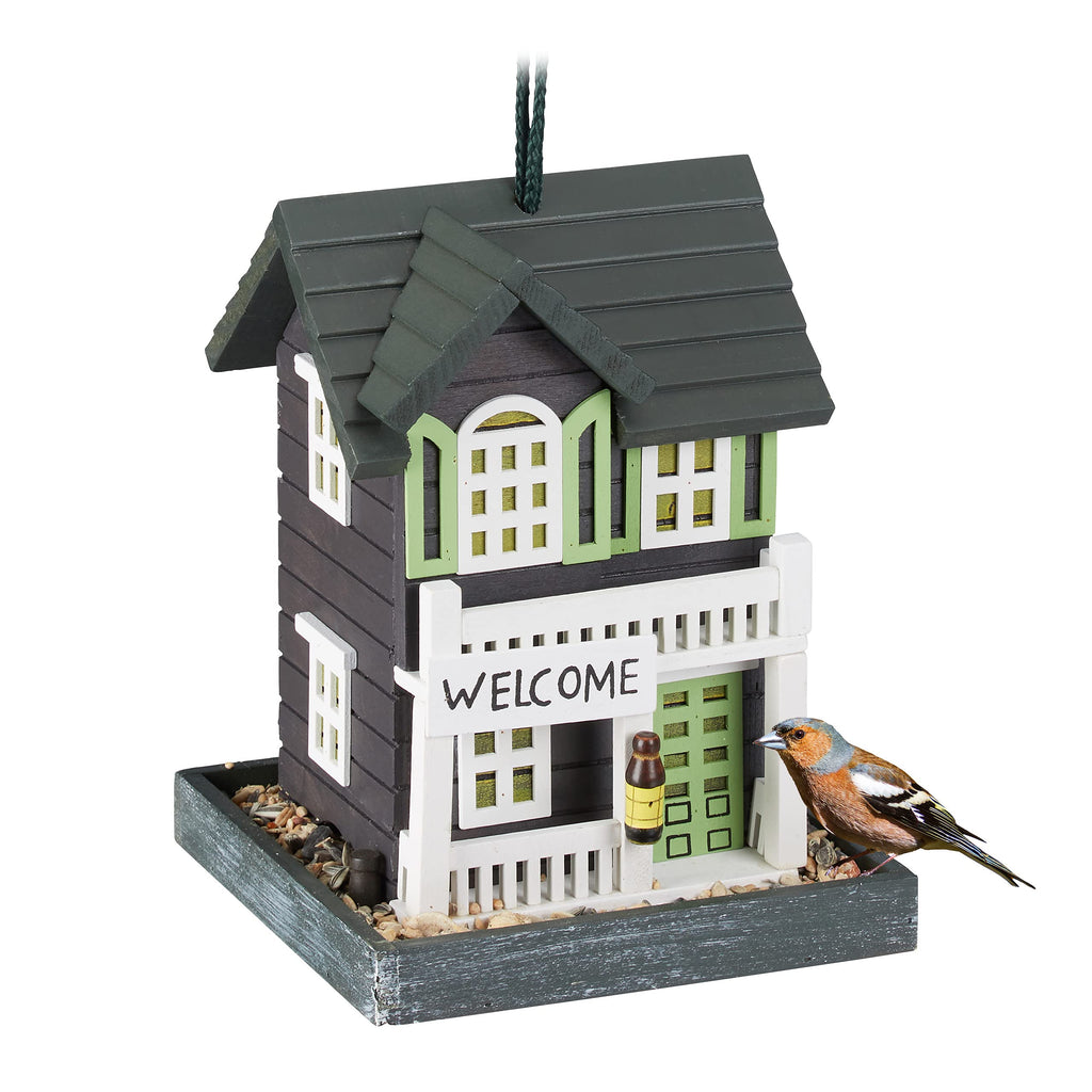 Relaxdays Wooden Bird Feeder – Hanging Scandinavian Style Garden House