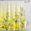 LIVETTY Yellow Bird Floral Shower Curtain | Waterproof Fabric 180x200cm