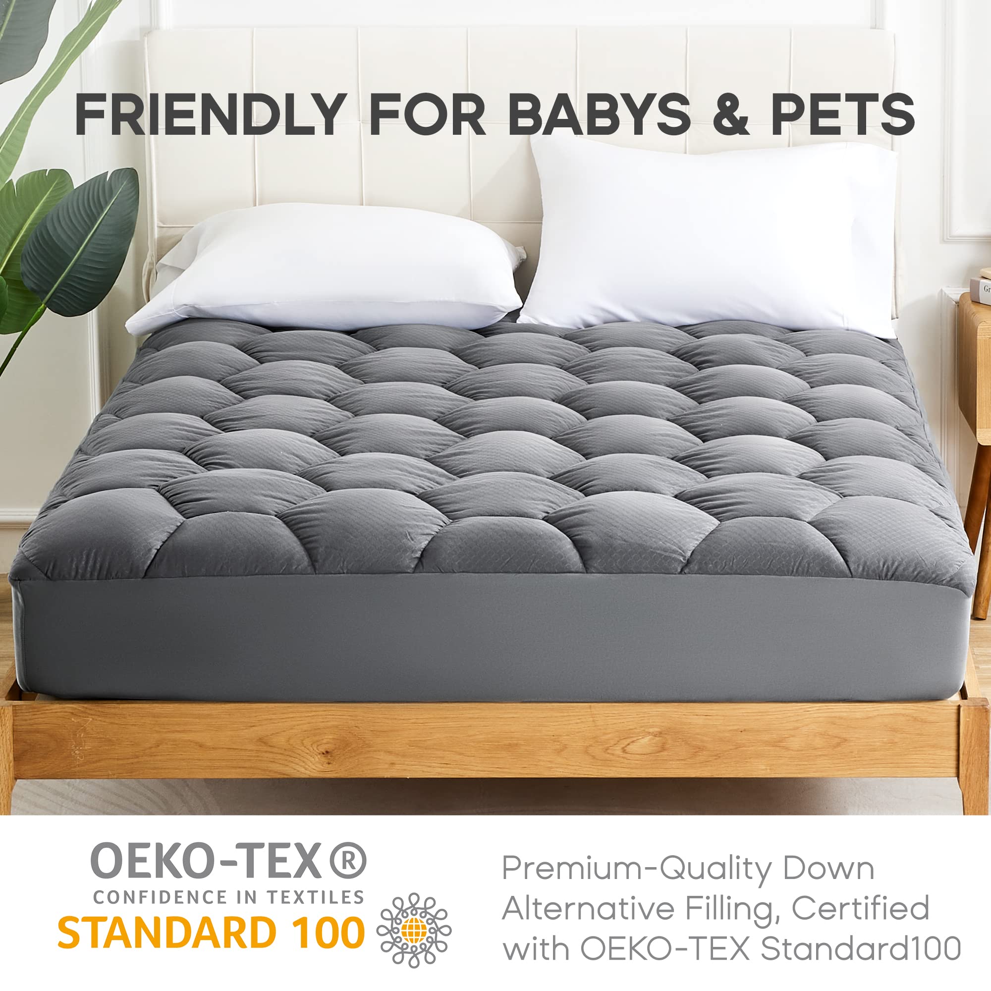 SONIVE Waterproof Mattress Topper – Thick Fluffy Fitted Pad, Single Bed