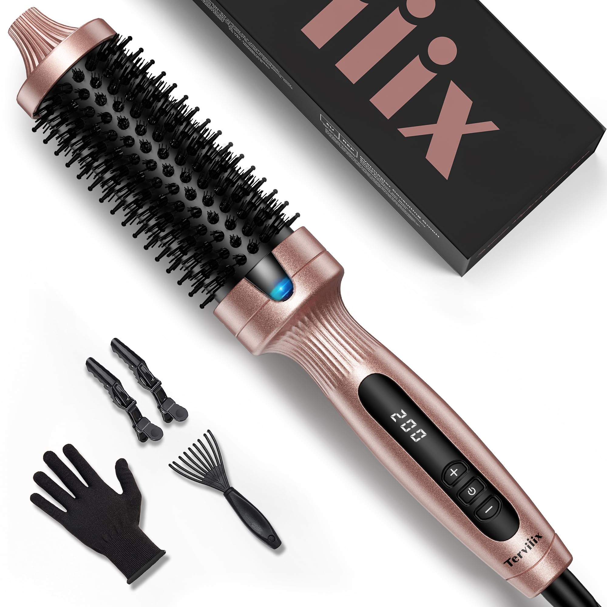 Terviiix 38mm Thermal Brush | Ceramic Ionic Volumizing Hot Curling Iron