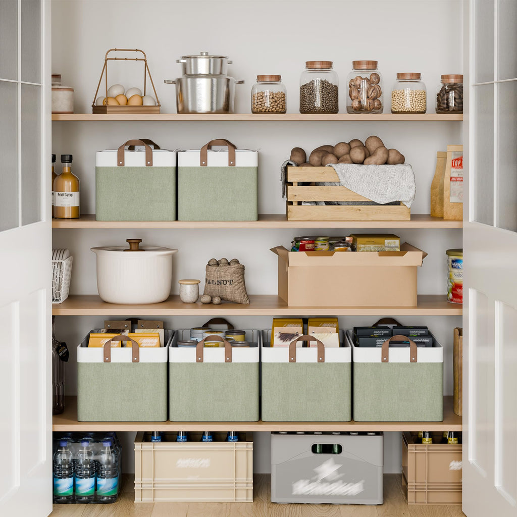 StorageWorks Storage Baskets for Shelves, Foldable Fabric Closet Storage Boxes with Handles, Wardrobe Organiser Boxes - image 3