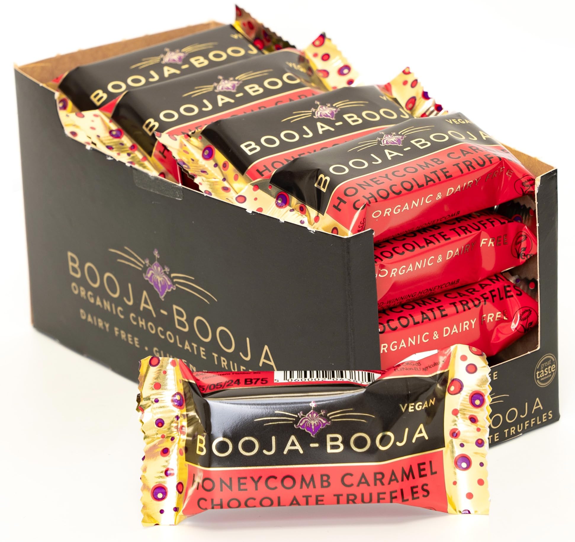 Booja-Booja Honeycomb Caramel Vegan Chocolate Truffles - 16 Pack