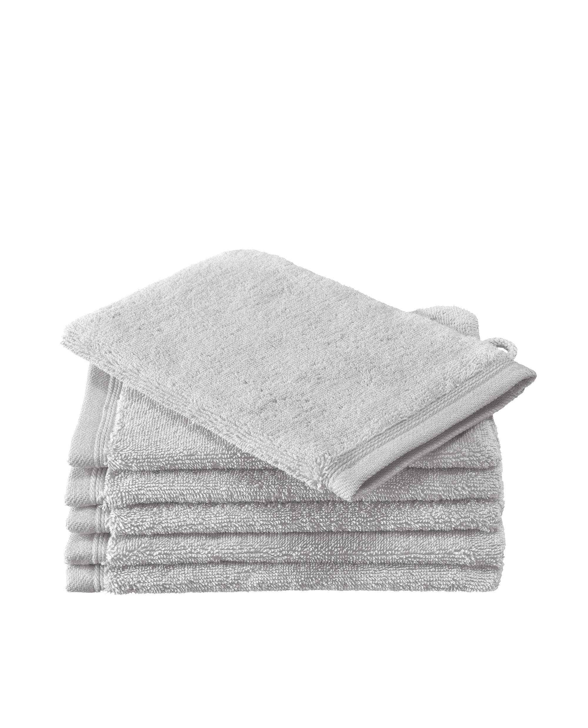 De Witte Lietaer Contessa Cotton Wash Cloths - Light Grey - Set of 6