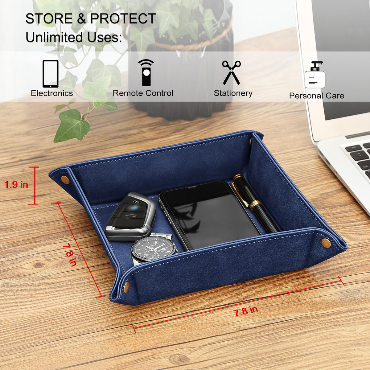 SITHON Valet Tray Premium PU Leather Desktop Storage Organizer - image 4