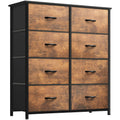 YITAHOME 8-Drawer Fabric Dresser | Rustic Brown Storage Chest