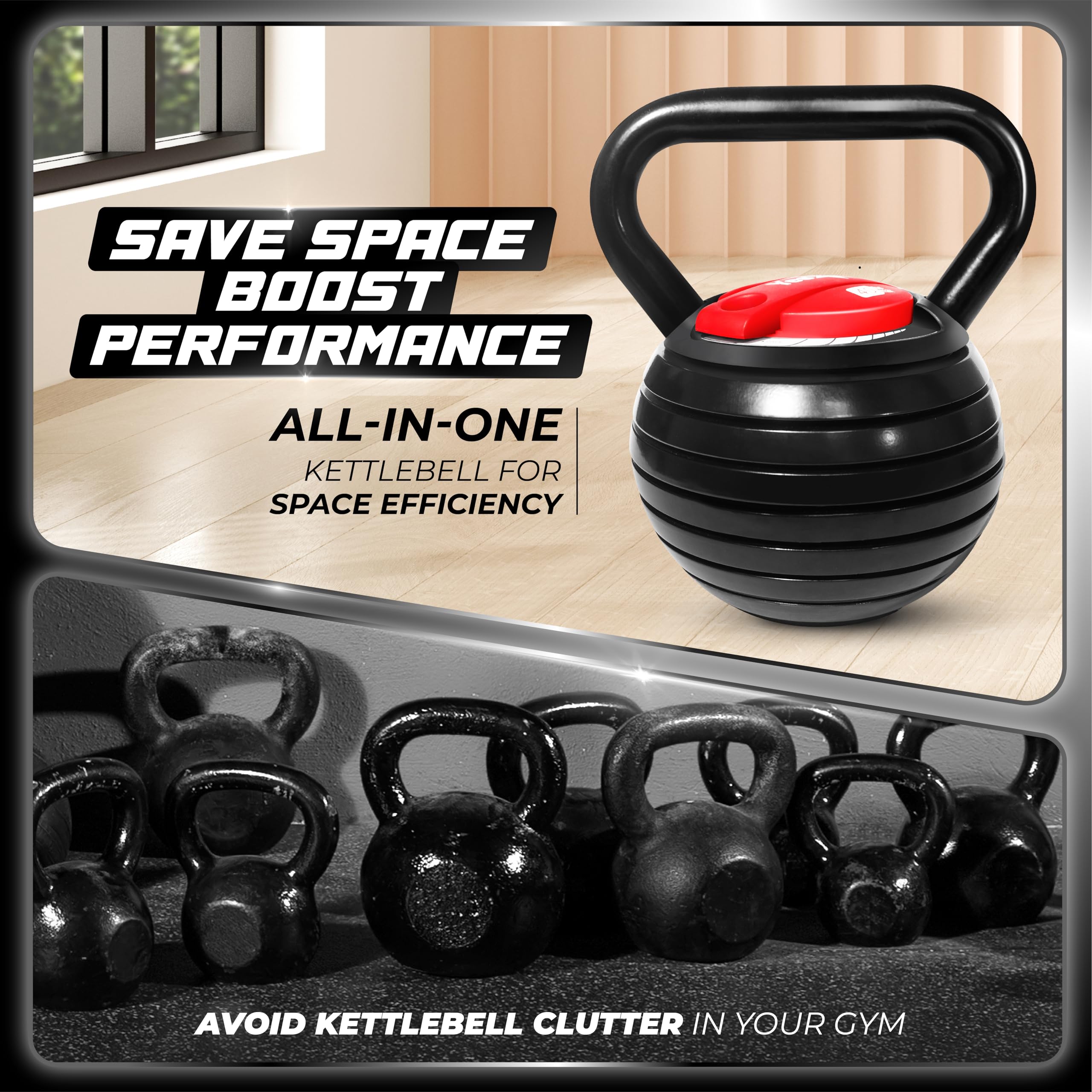 Yes4All Adjustable Kettlebell – 18kg Cast Iron Weight Set for Home Gym