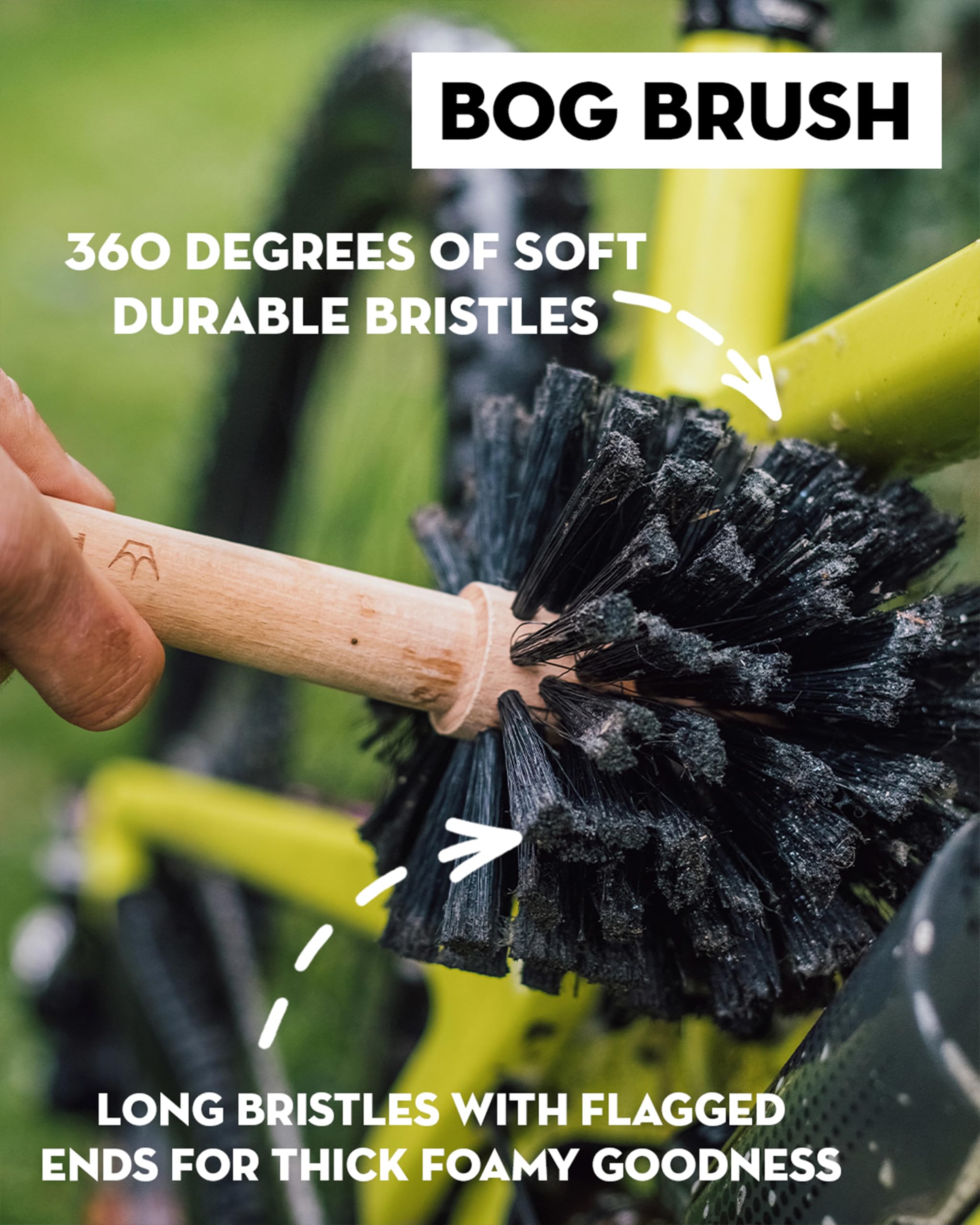 Peaty's 4-Piece Bicycle Brush Set – Waxed Beech Wood Cleaning Kit