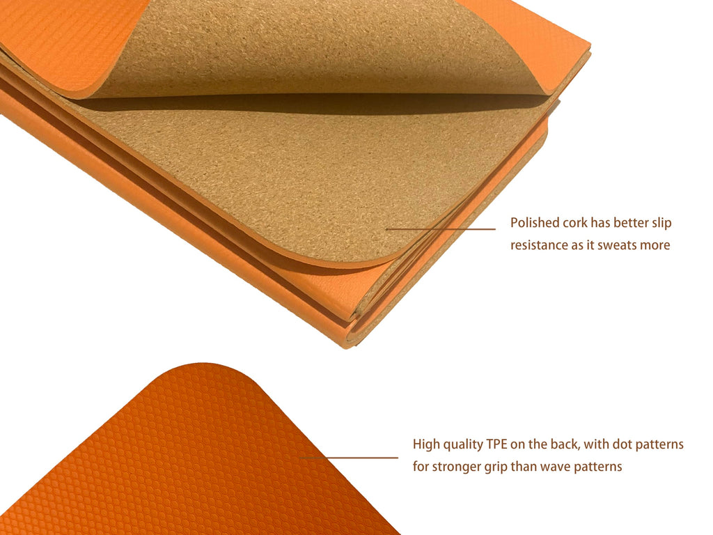 EKE Cork Folding Yoga Mat – 5mm Non-Slip Eco-Friendly Travel Mat