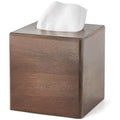 Mkono Square Wood Tissue Box Cover – Rustic Paulownia Facial Tissue Holder