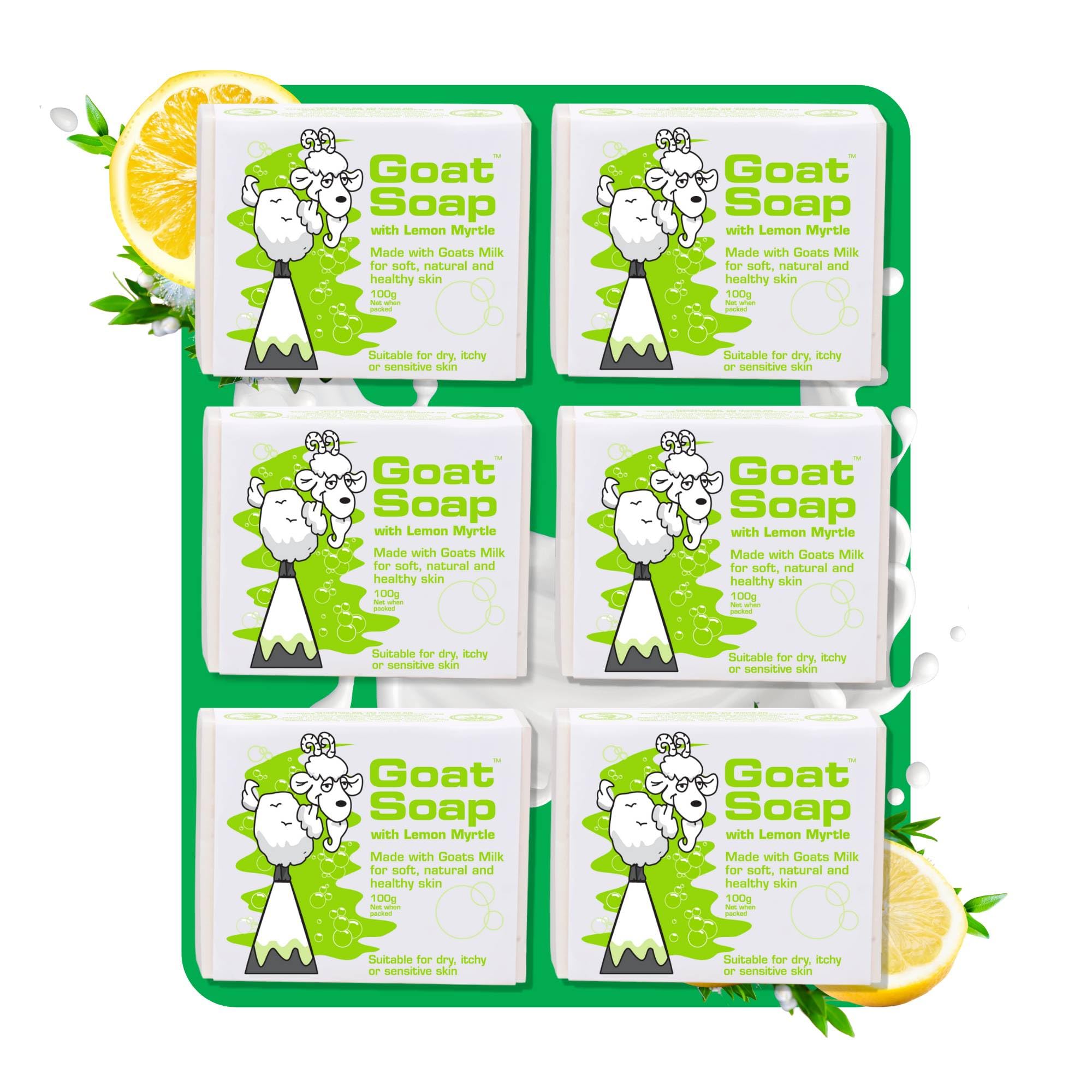 Goat Soap Lemon Myrtle Goat Milk Bar Soap for Sensitive Skin – 6 Pack