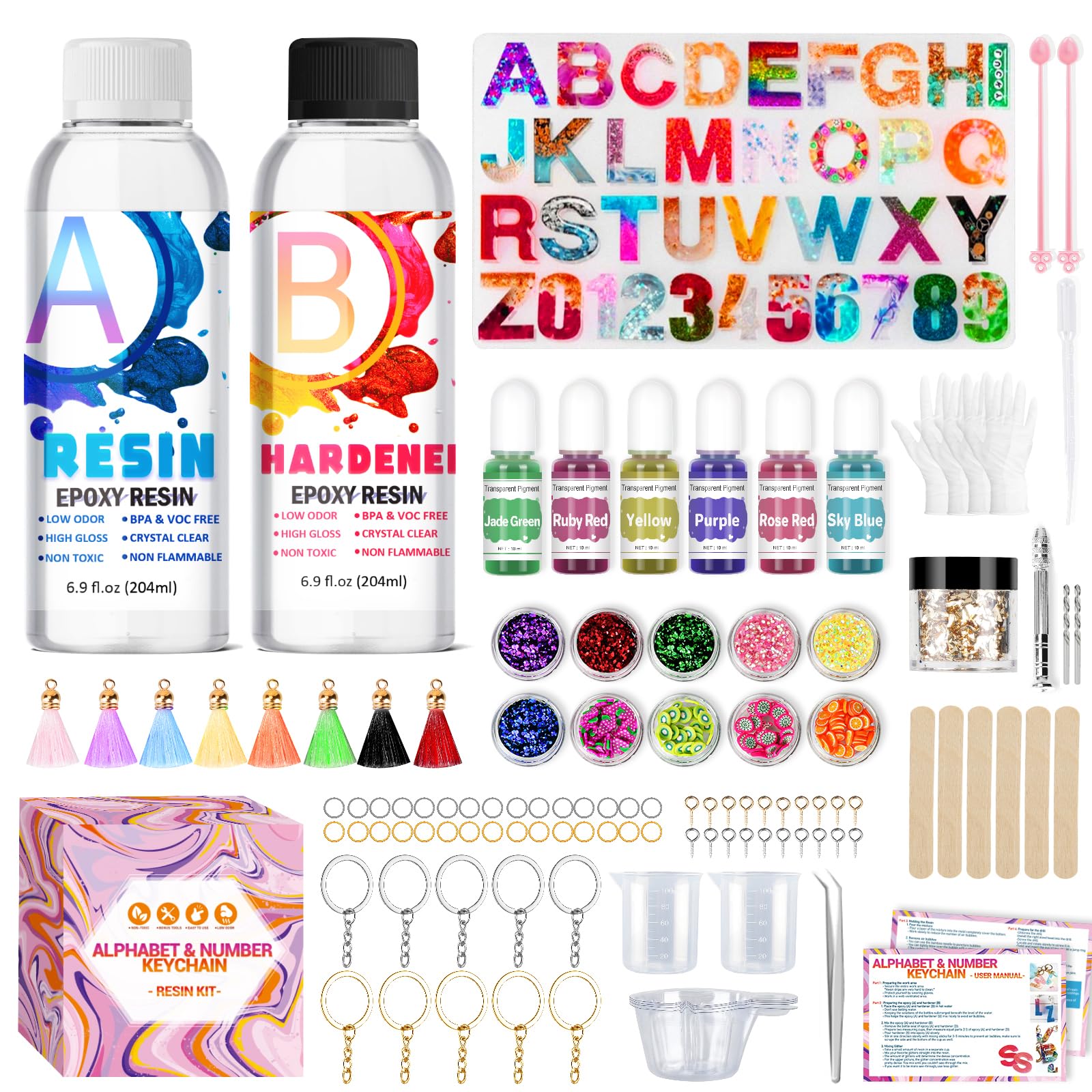 Insnug Epoxy Resin Kit for Beginners | 111PCS Keychain Silicone Mould Set