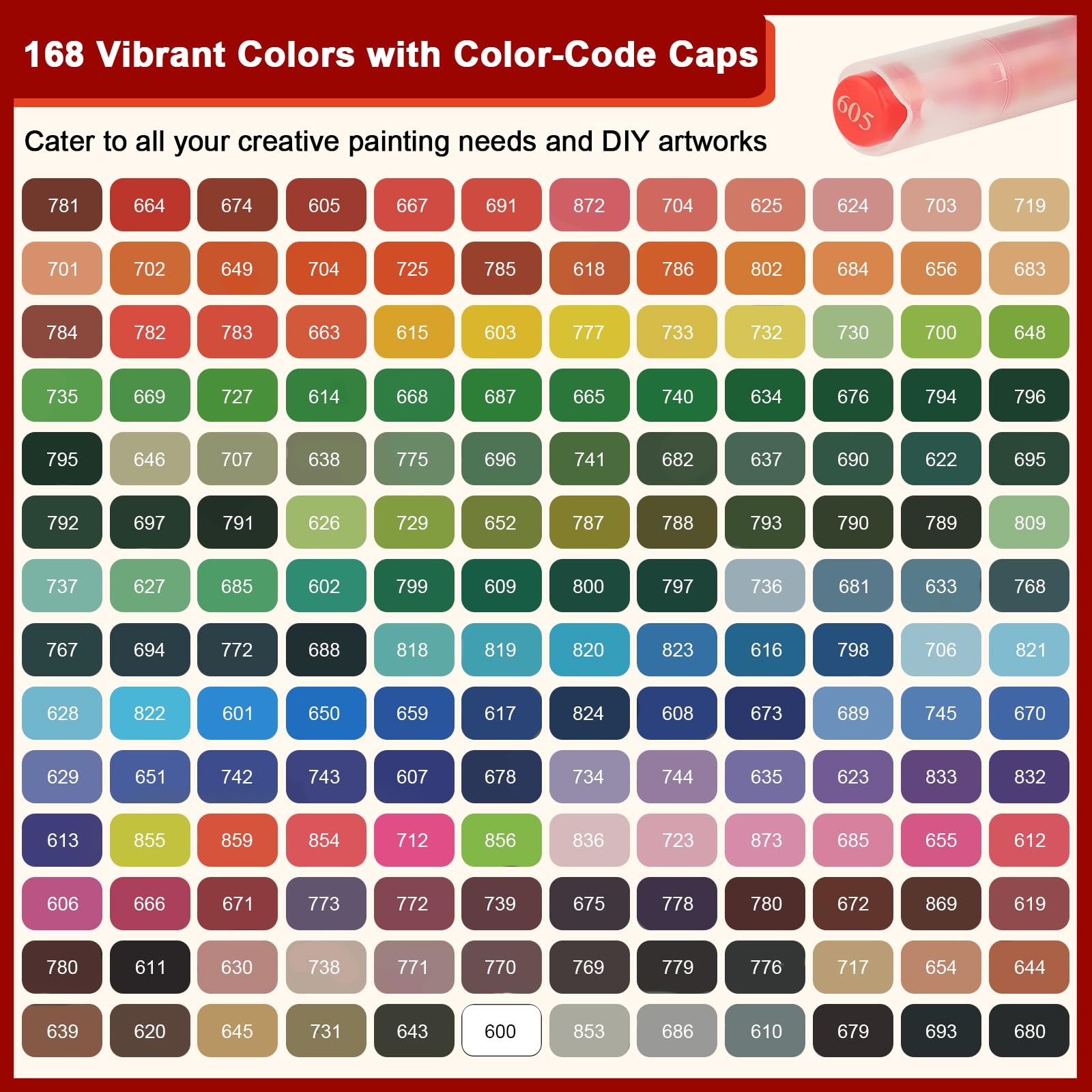 Gelanty 168 Colors Acrylic Paint Pens | Flexible Brush Tip Markers