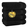 Jolof Store Turkish Cotton Hand Towels | 4-Piece Set, 600 GSM Black