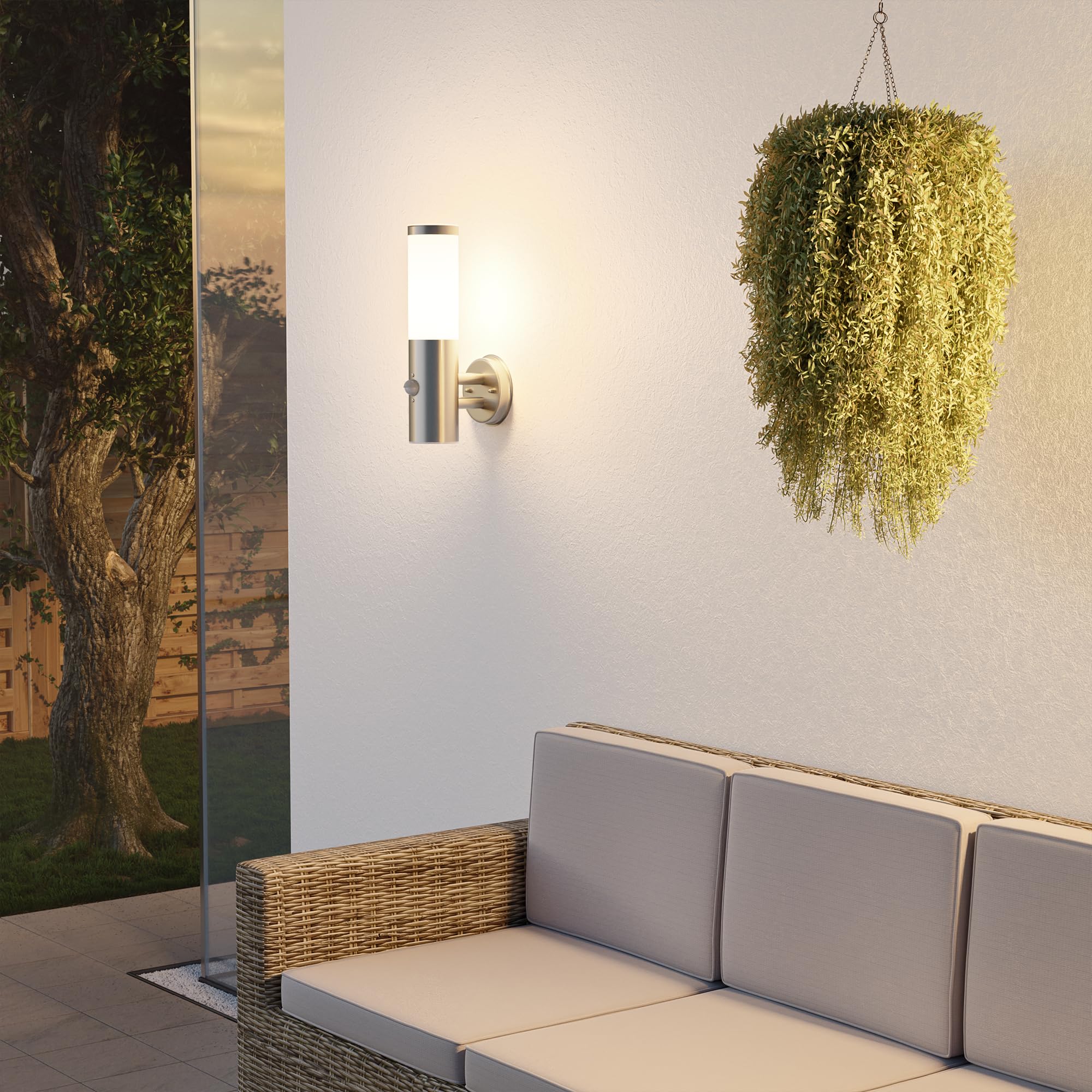 Jolof Store PORU Outdoor Wall Light – 2 Pack Stainless Steel Motion Sensor
