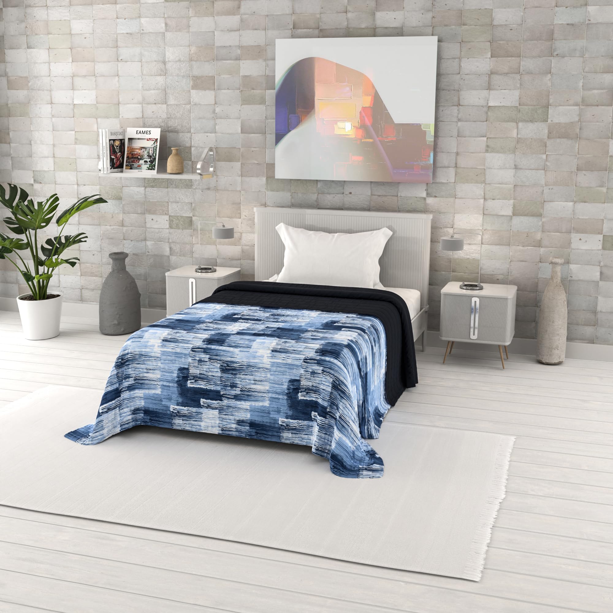 Italian Bed Linen Summer Quilt – Soft Microfibre Printed Bedspread