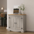 Corona Sideboard – Grey Solid Pine 2 Door Cupboard