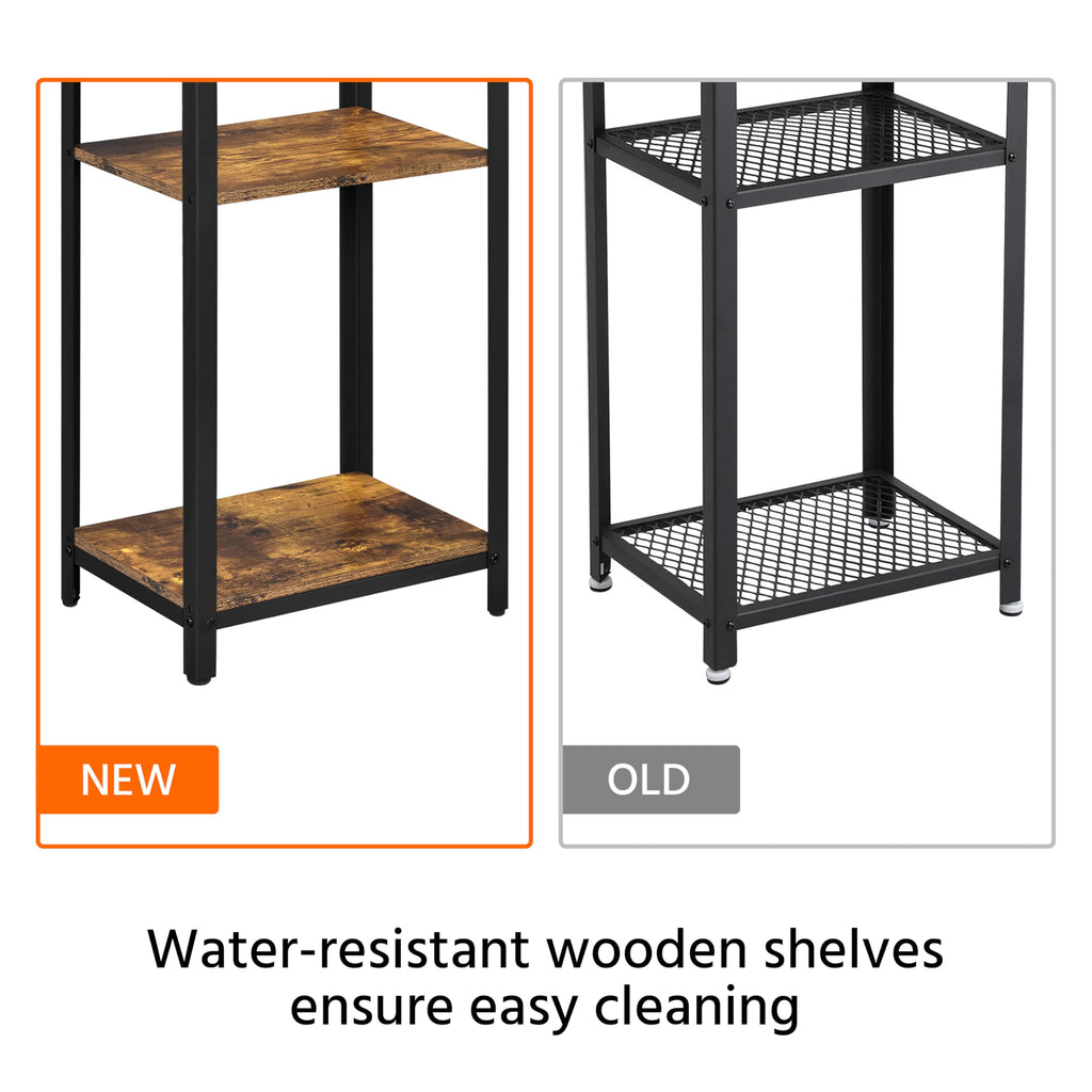 Yaheetech Tall 3-Tier Side Table, Steel Frame, Rustic Brown - image 5