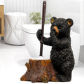 Jolof Store Bear Toilet Brush and Holder – Cute Resin Bathroom Decor Set