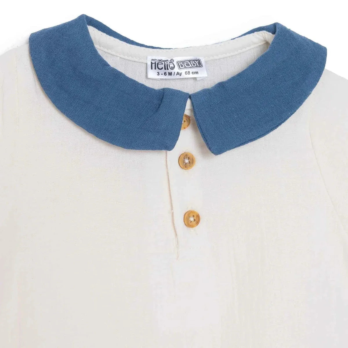 HelloBaby Boys Muslin Bodysuit - Beige