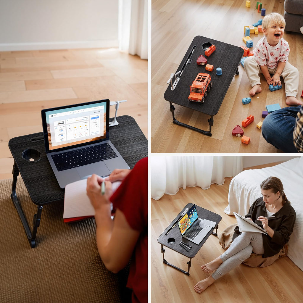 BTGGG Laptop Bed Table Height Adjustable, Upgraded Bed Desk with USB Charge Port & Side Drawer - image 5