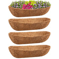 Riare 30-Inch Trough Coco Coir Liners | 4-Pack Natural Fiber Planter Inserts