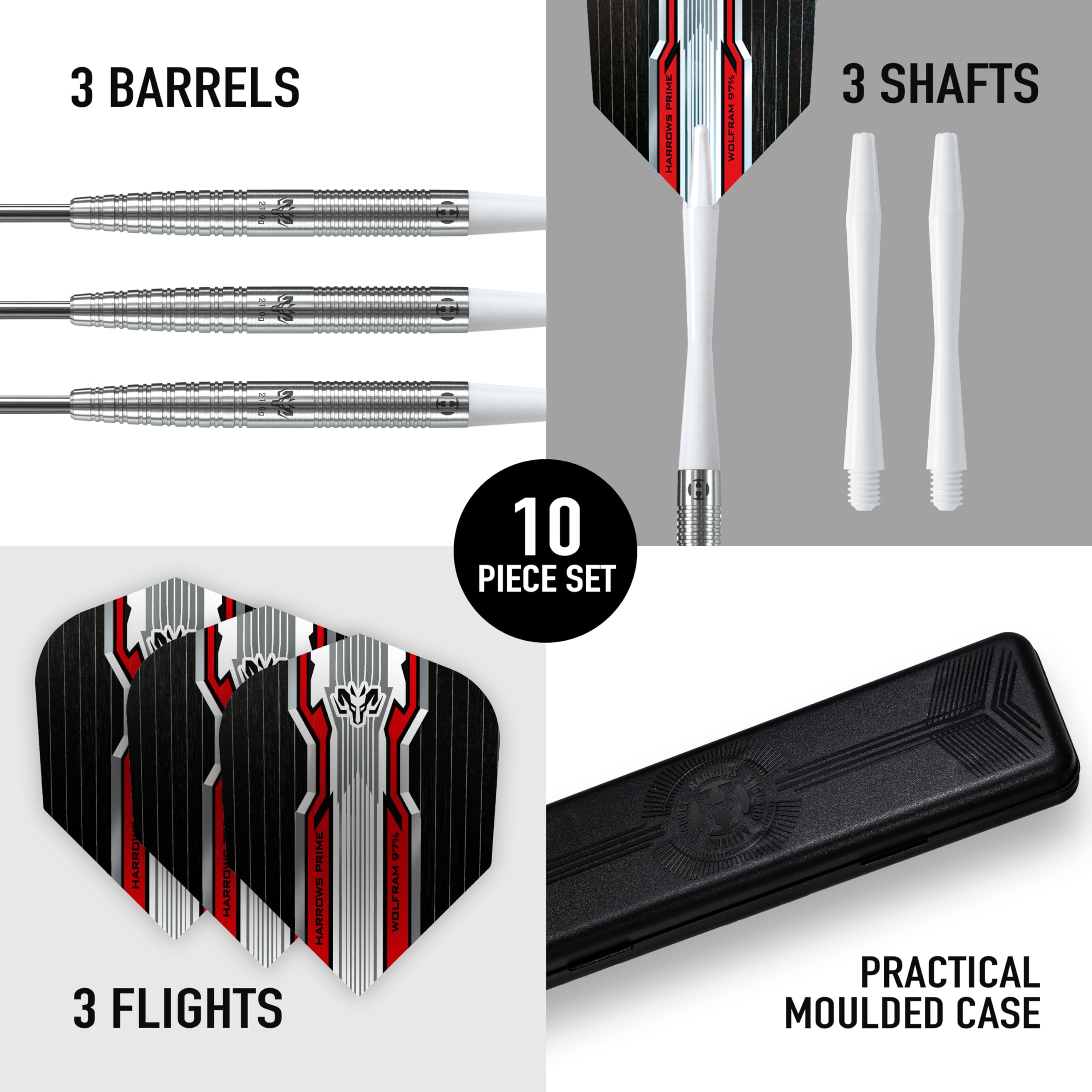 Harrows Wolfram 97% Tungsten Steel Tip Darts Set | 21g - 26g