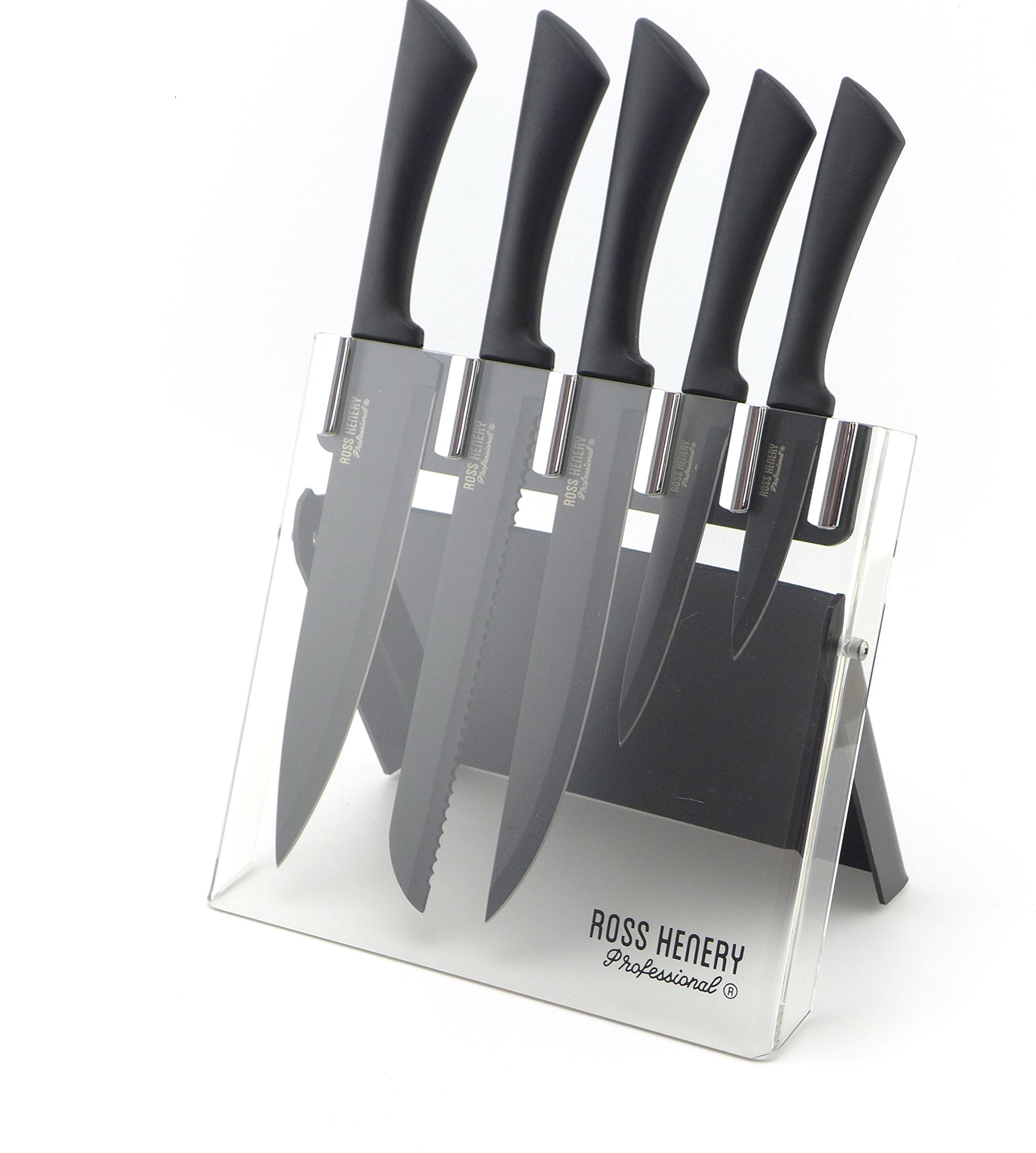 Ross Henery Professional 5-Piece Kitchen Knife Set with Acrylic Block