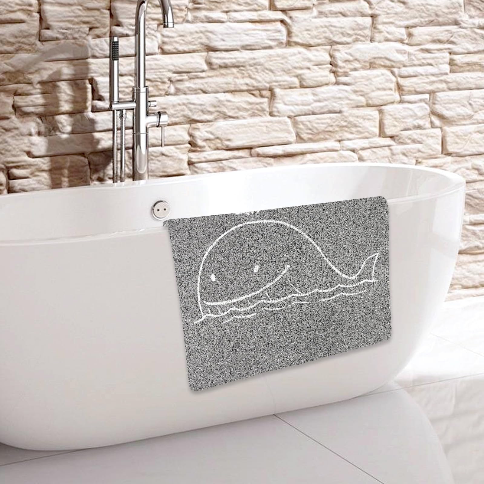 Loofah Shower Mat | Non-Slip Soft PVC Bath Mat, 60x80 cm