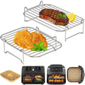 HONYAO Air Fryer Rack for Ninja Dual Zone - 2pcs Stainless Steel