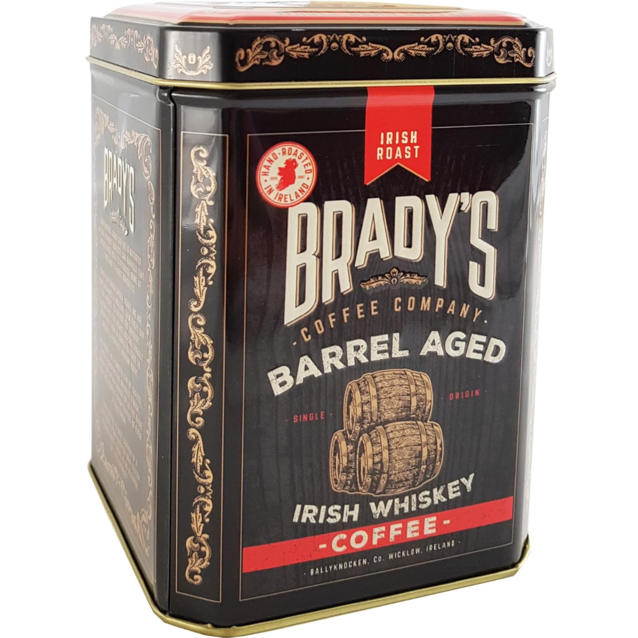 Brady’s Barrel Aged Ground Coffee – 227g Medium Roast Arabica Tin