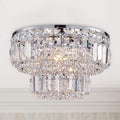 Bestier Modern Chrome Crystal Flush Mount Chandelier – 4-Light LED Fixture