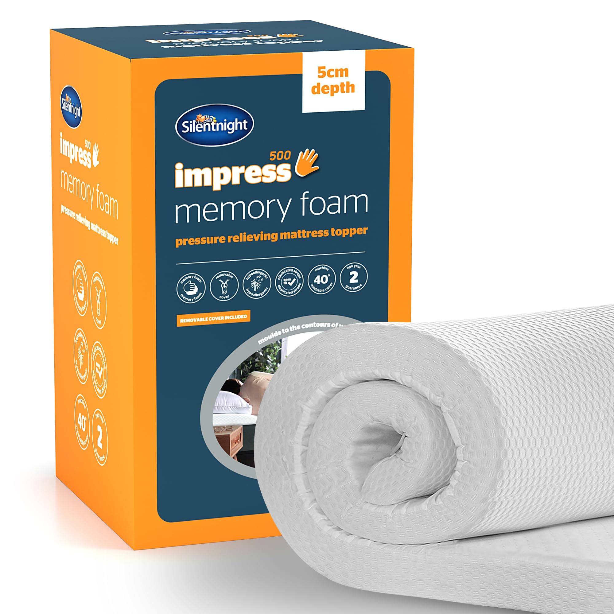 Silentnight Impress Memory Foam Mattress Topper – 5cm Small Double