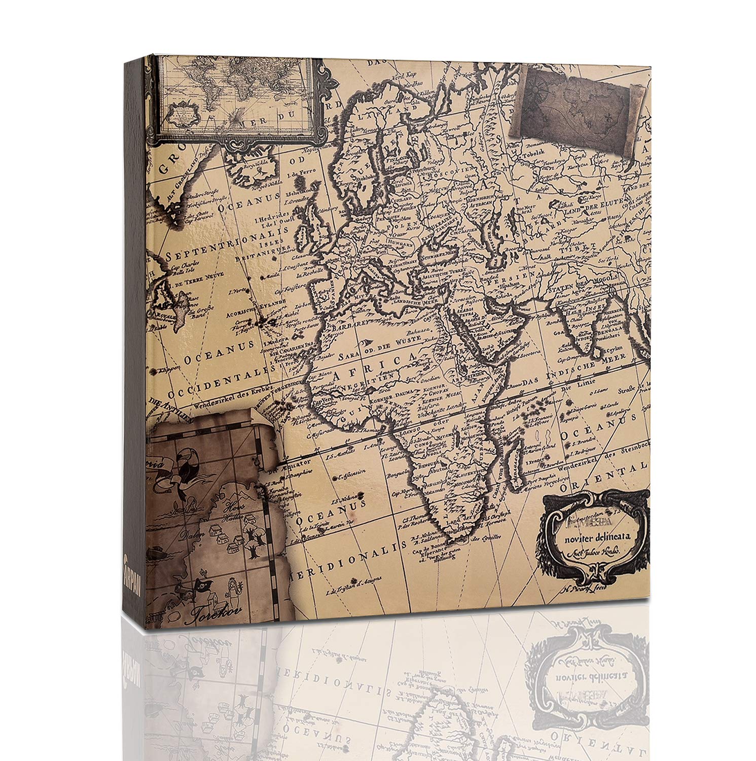 Arpan Photo Album - 200 Pockets 4x6 Inch Slip-In Memo Book (Old Map Design)