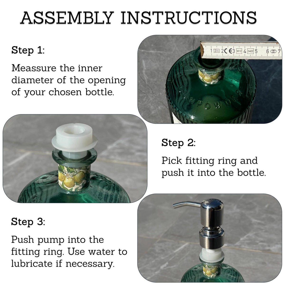 ALTGLAS Upcycling Soap Dispenser Pump Head 'Budapest' with Upcycling-Kit - image 4