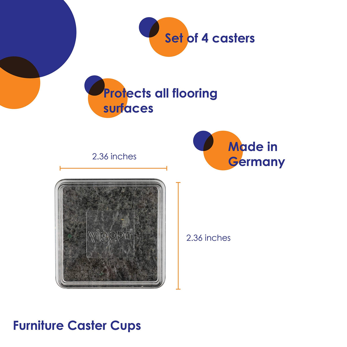 haggiy Anti-Slip Furniture Coasters - transparent, 60x60mm 4 Pcs - image 5