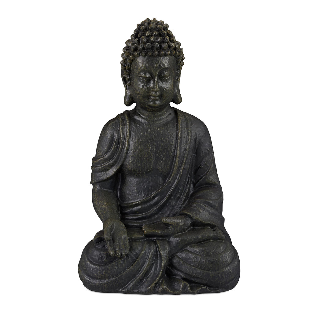 Relaxdays Buddha Garden Statue – 30cm Weatherproof Polyresin Figurine