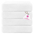 CASA COPENHAGEN 4 Piece Bath Towel Set | 550 GSM Cotton - White