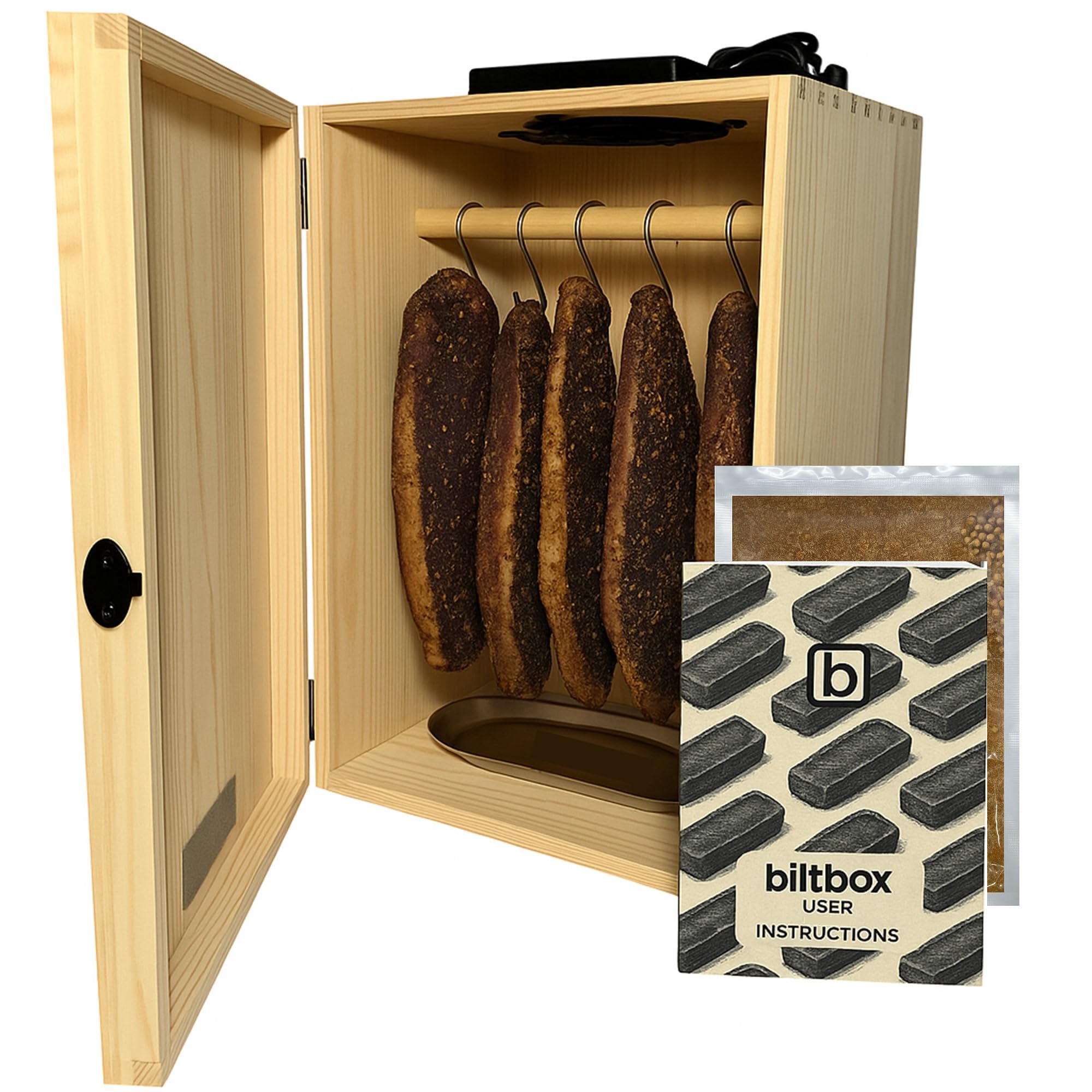biltbox Home Biltong Maker - FSC Wood Jerky Dehydrator with Fan