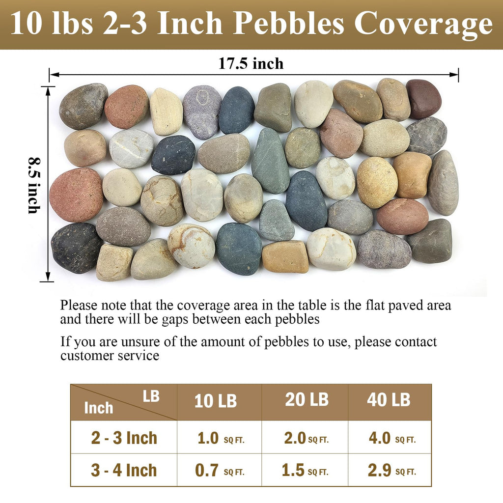 FANTIAN 20 lbs Large Garden Stones | 4-6 cm Natural Decorative Pebbles